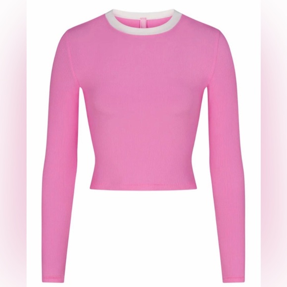 EUC SKIMS ULTRA SOFT LONG SLEEVE CROP TOP, size small - Picture 1 of 4